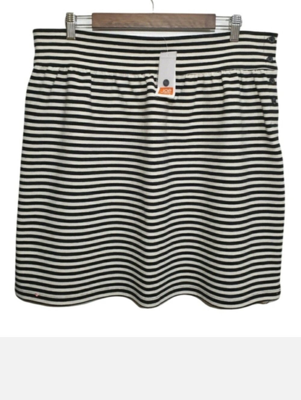 Joe Fresh Black and Cream Striped Skirt Women's 16 NWT